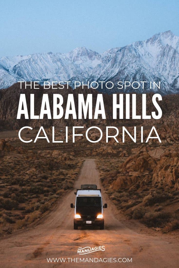 Looking for that famous road in Alabama Hills, California? We're spilling the beans on Movie Road, exactly where it is, and what you can expect in this part of Southern California! #california #roadtrip #southwestUSA #sierramountains #hiking #movieroad #ravel #desert #photography #sunrise #westernmovies #USA