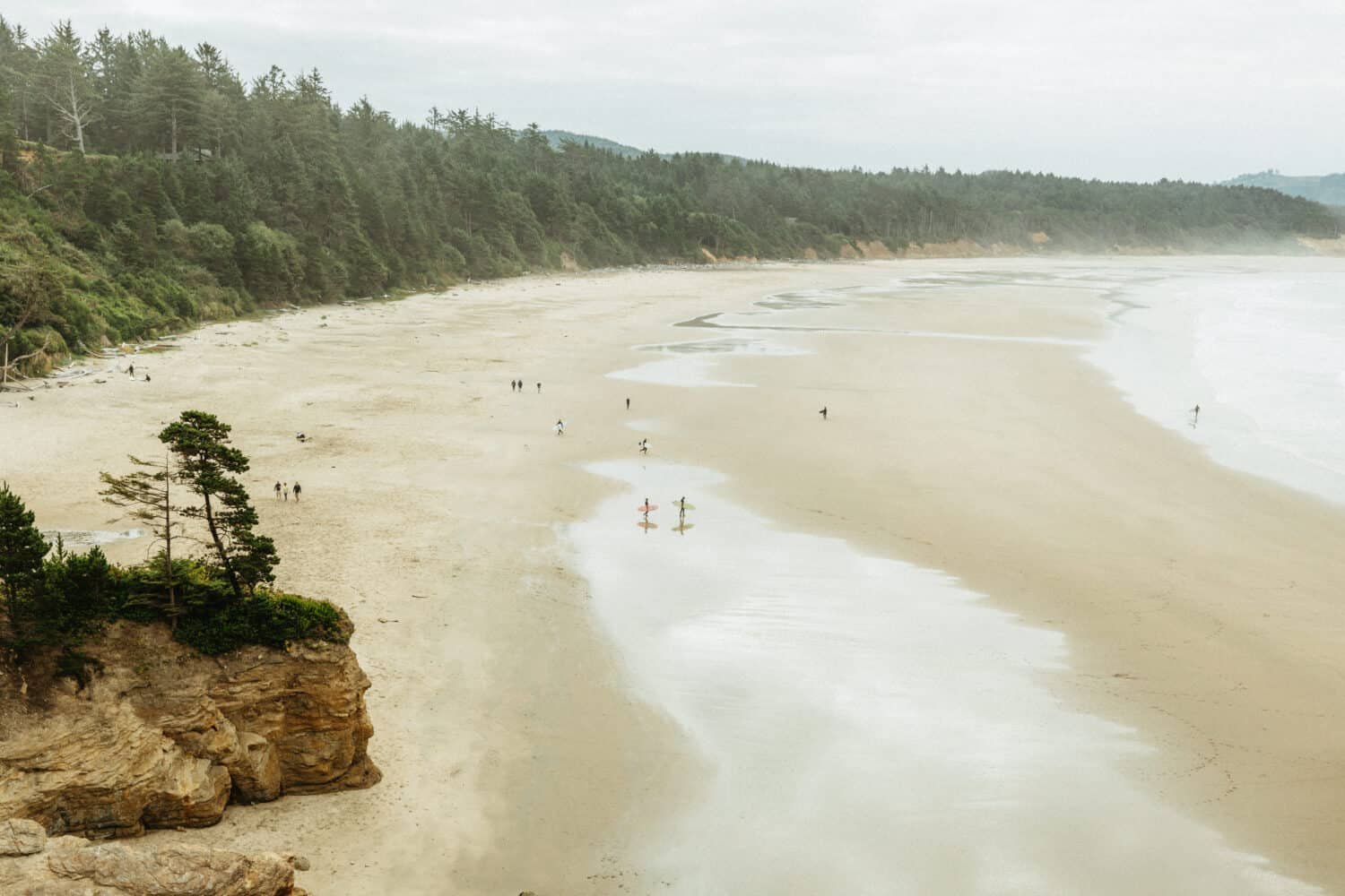 Surfing at Devil's Punchbowl in Oregon