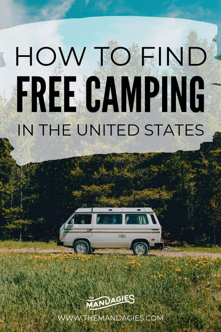 Ready to go camping this summer but can't find the right spot? We're sharing our ultimate guide to finding free camping in the USA! We'll show you how to research, find free campsites, and pack for your next backcountry adventure! #camping #USA #roadtrip #free #budgettravel #campsite #campingmeals #checklist #campingchecklist #backcountry #BLM #nationalparks #nationalforests