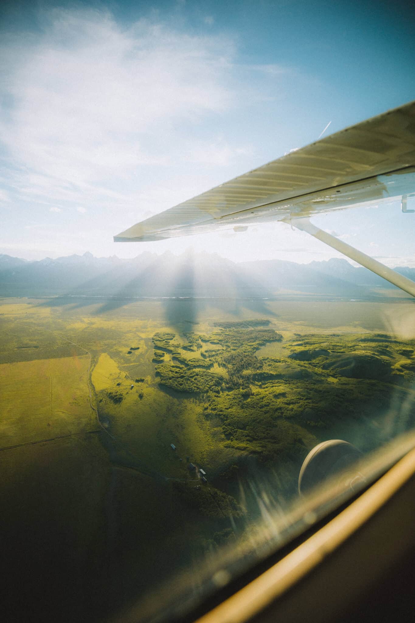 sun glare from above Grand Teton National Park - TheMandagies.com