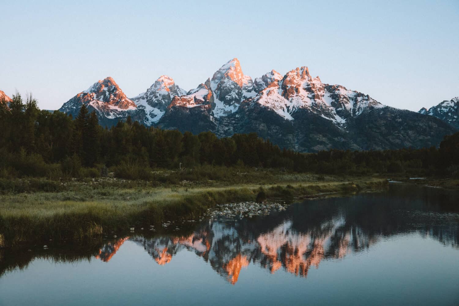 Grand Teton Mountains During Sunrise - TheMandagies.com