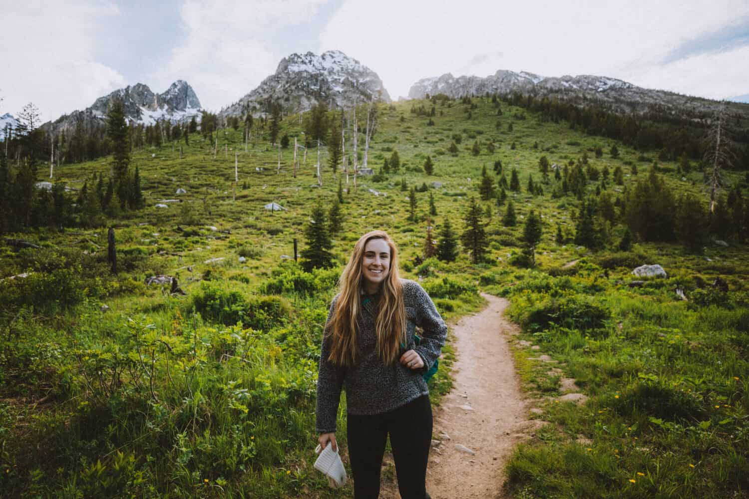 Emily Mandagie walking on String Lake Trail - TheMandagies.com