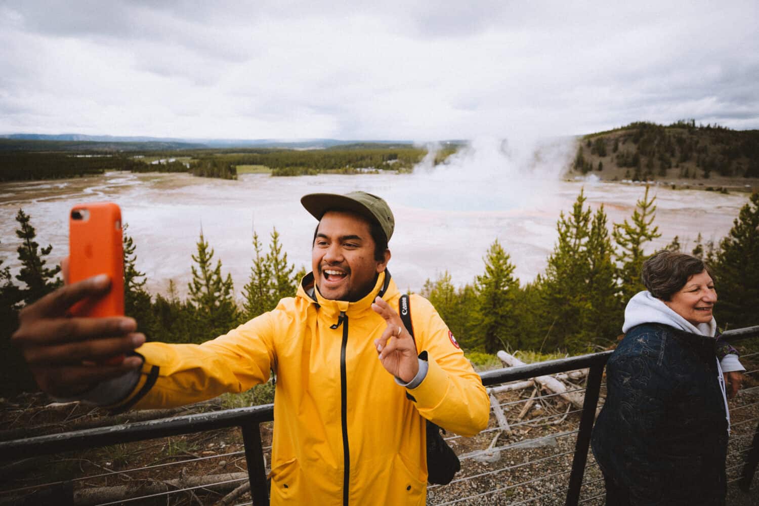 Berty taking a selfie at Grand Prismatic Overlook