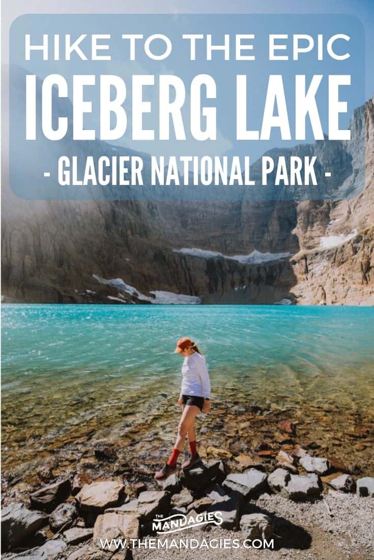 One of the most beautiful alpine lakes in Glacier also includes one of the best hikes in Glacier! Iceberg Lake trail is the perfect day hike to enjoy the fresh Montana air - we're telling you everything here! #glacier #monana #nationalpark #iceberglake #hiking #mountains #ravel #glaciernps #photography #lake #wildlife #USA