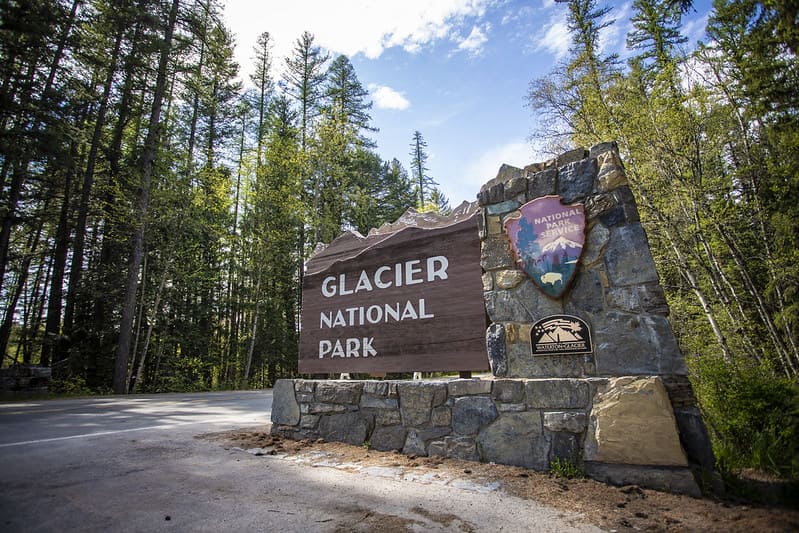 West Glacier Welcome Sign Entrance