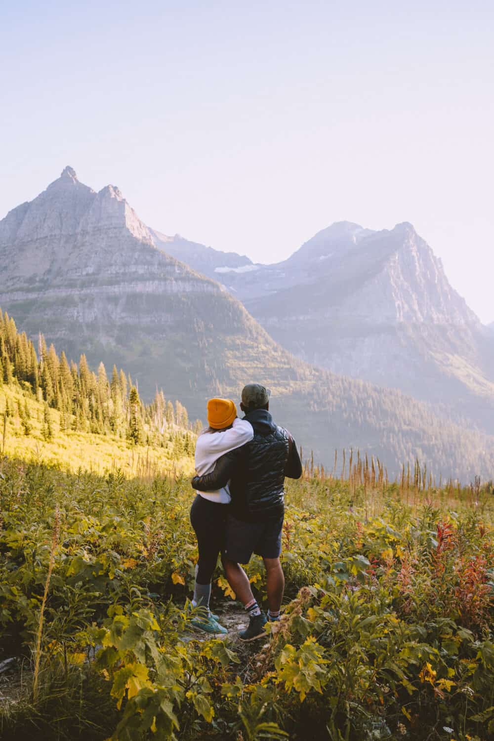 Berty Mandagie and Emily Mandagie in Glacier National Park