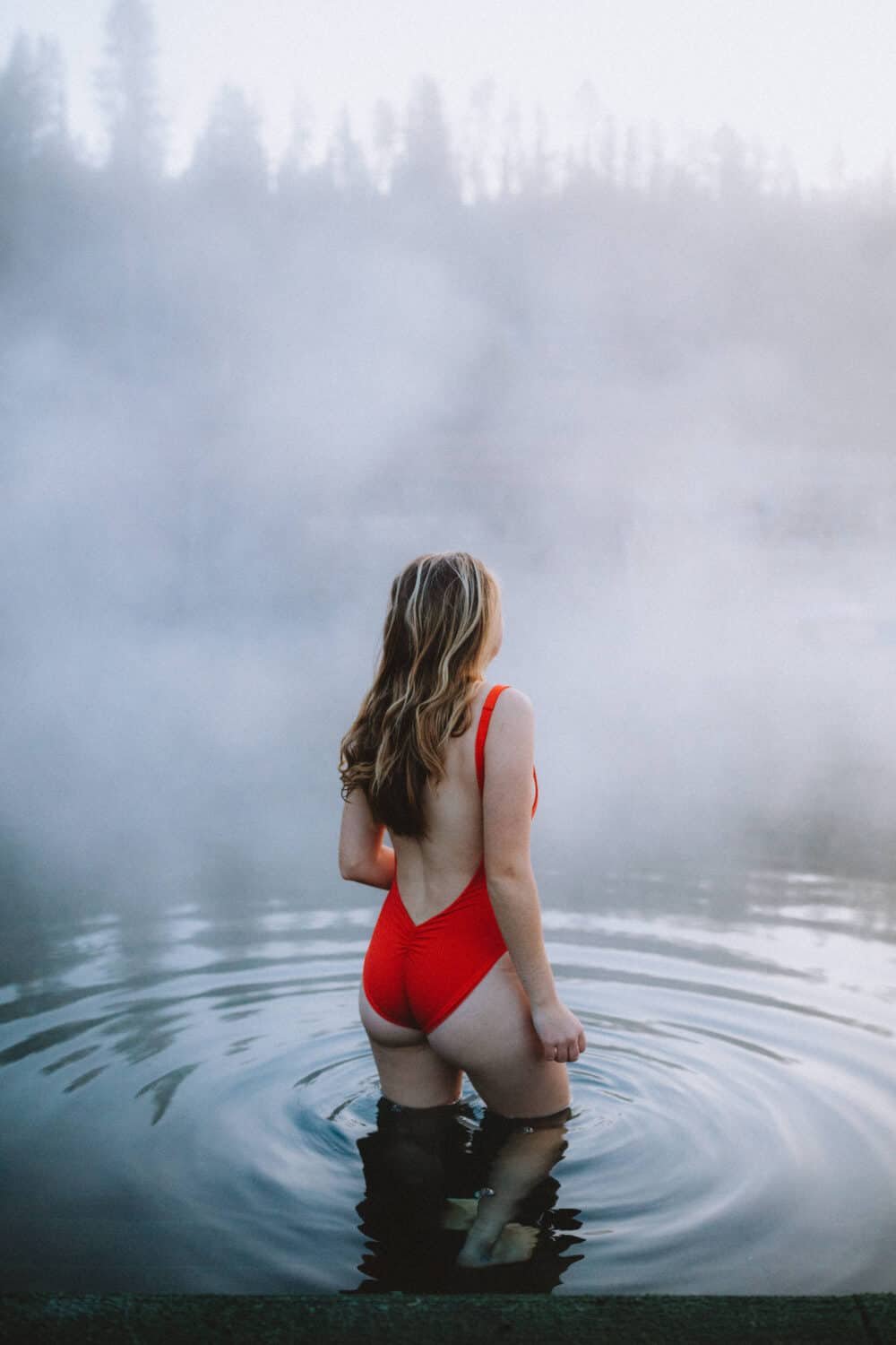 Emily Mandagie at Burgdorf Hot Springs - Idaho Hot Springs -TheMandagies.com