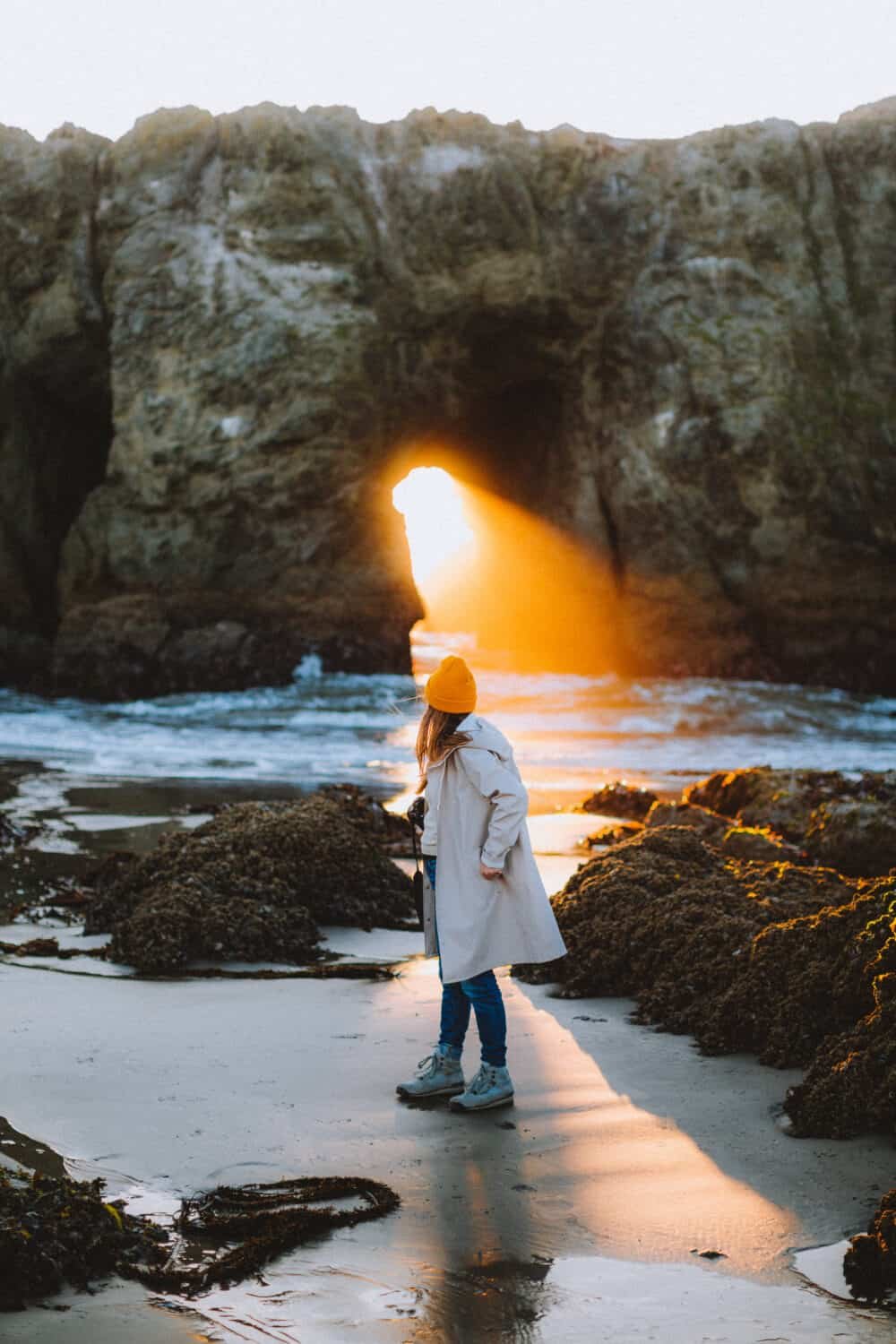 Emily Mandagie shooting sunset at Bandon Beach, Oregon