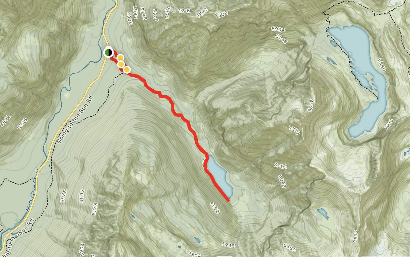 Avalanche Lake Hike Map - Glacier National Park -Glacier Hiking Trails