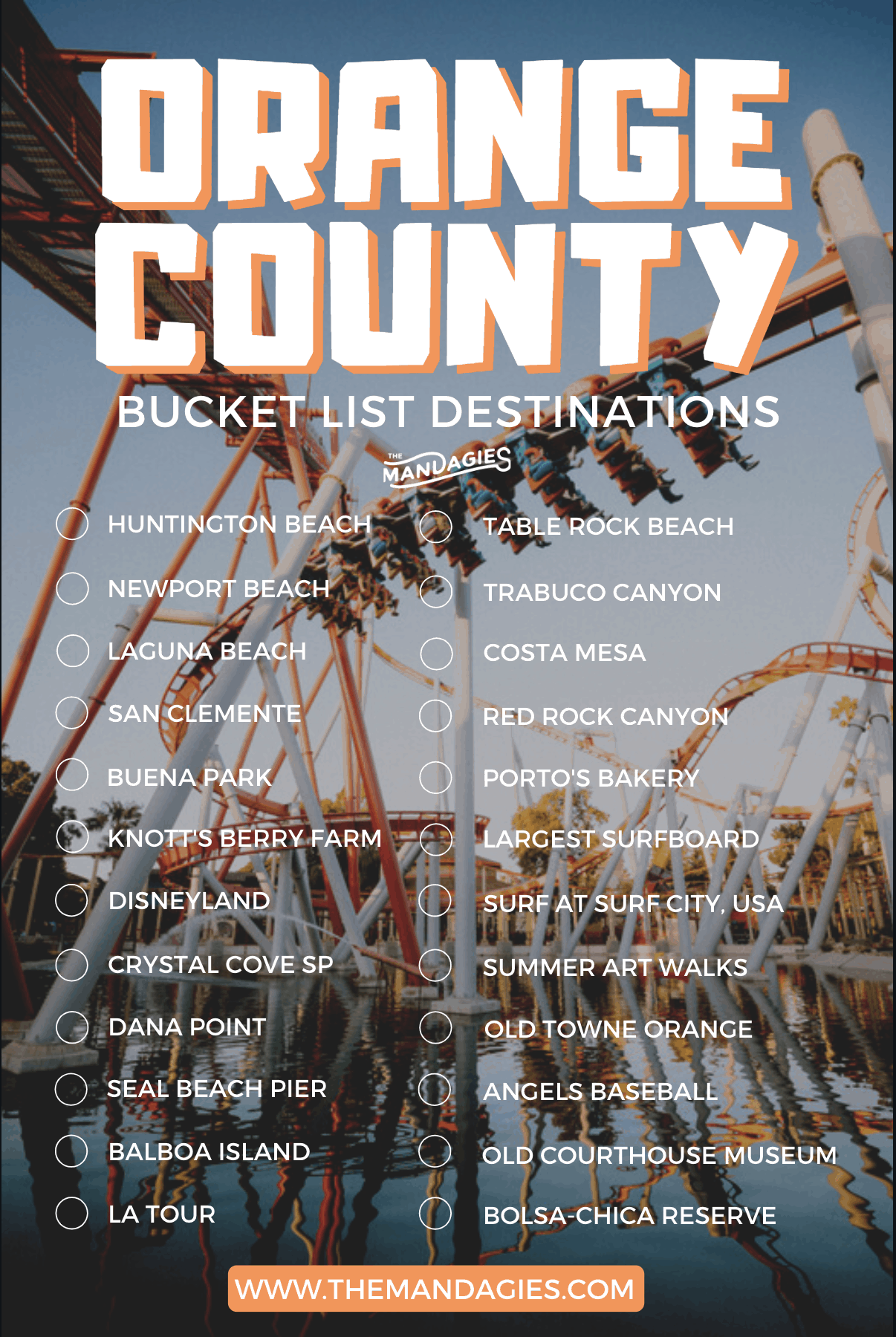 Looking for awesome things to do in Orange County? We're sharing incredible outdoor activities, hikes, beaches, and more here! Save for inspiration on places to go in Orange County for a weekend trip or your OC Bucket List! #california #orangecounty #disneyland #huntingtonbeach #surfing #sunrise #travel #westernUSA #buckelist #travelinspiration #surfcityusa #lagunabeach #USA #TheOC