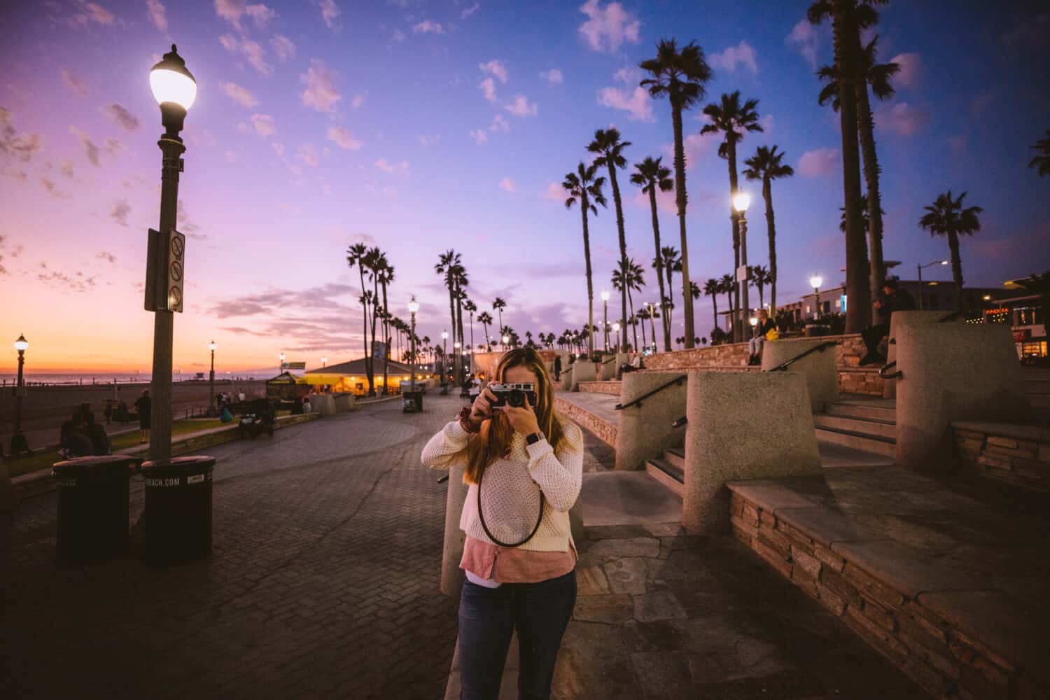 Sunset at Huntington Beach Pier - TheMandagies.com