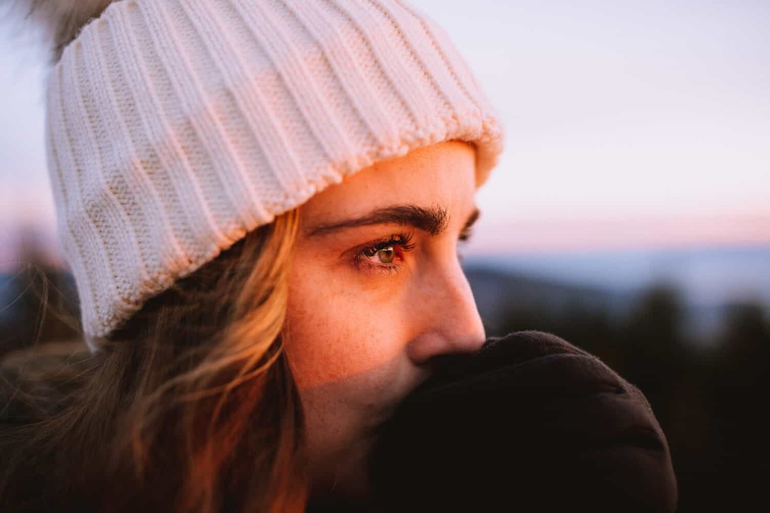 Emily Mandagie at Quartz Mountain Lookout during sunset