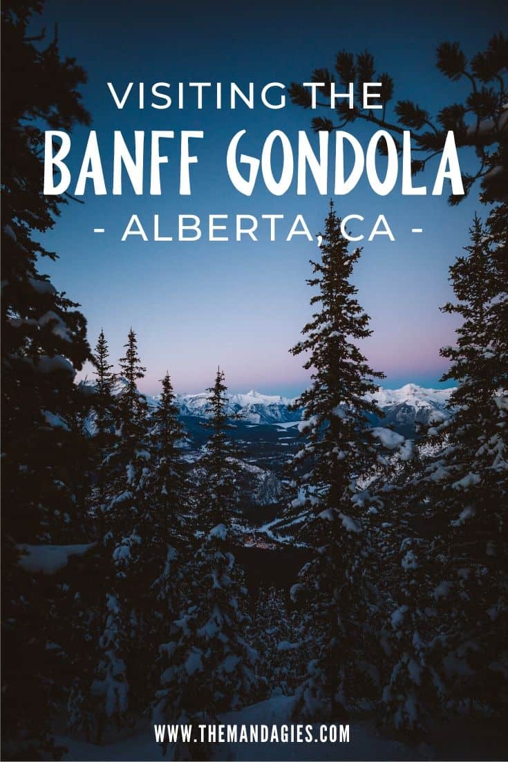 Want to experience Banff and learna bout the surrounding mountains and beautiful scenery? Take the Banff Gondola up to Sulphur Mountain and see what awaits you at the top! #canada #banff #banffnationalpark #banffgondola #scenicchairlift #sunset #travel #alpenglow #photography #mountains