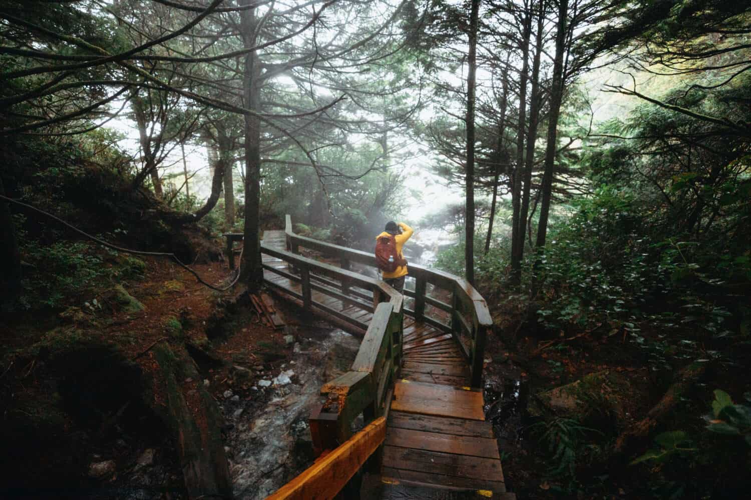 Berty Mandagie standing on board walk near hot springs - TheMandagies.com