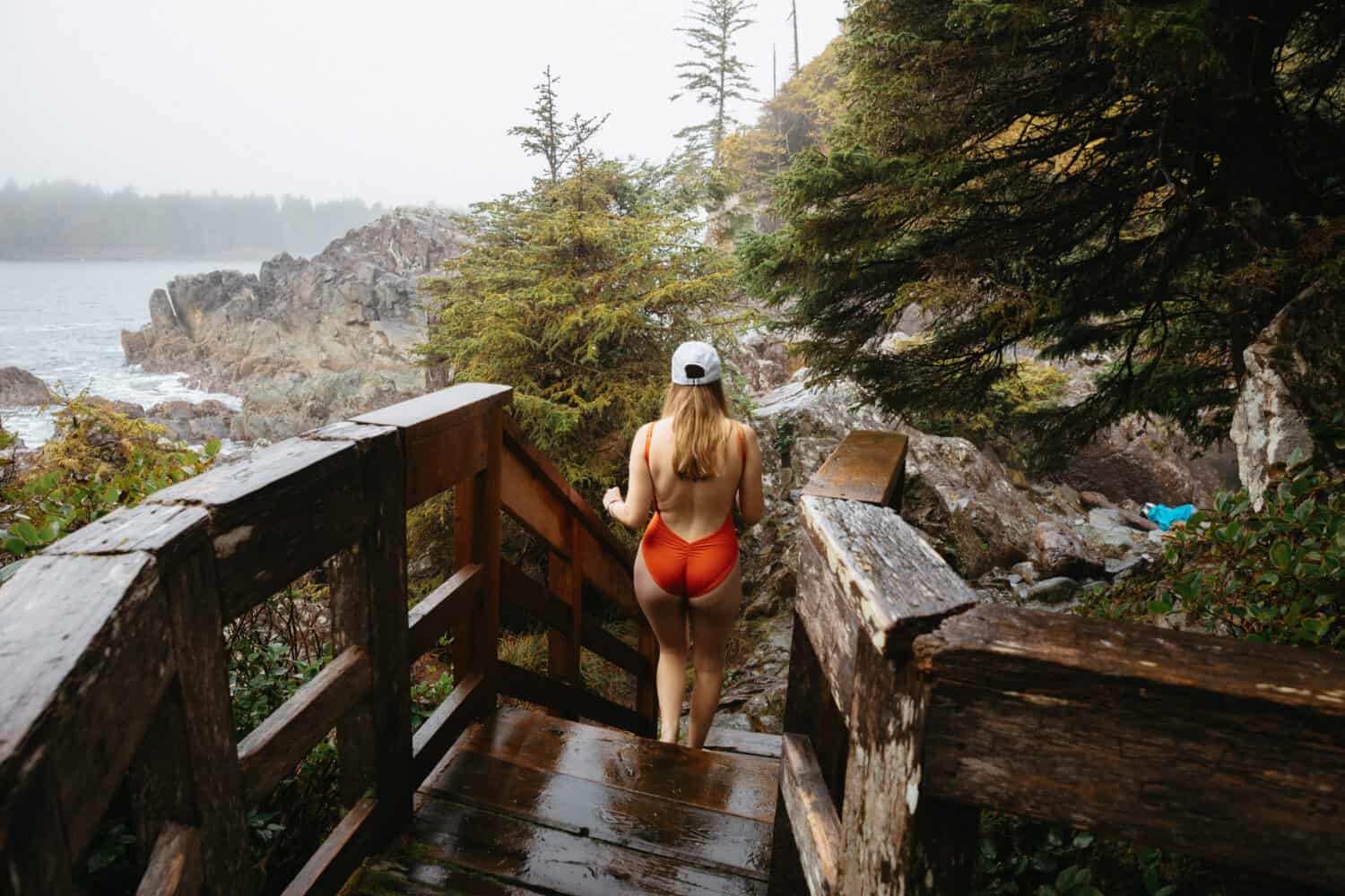 Emily Mandagie walking to hot springs in BC - TheMandagies.com