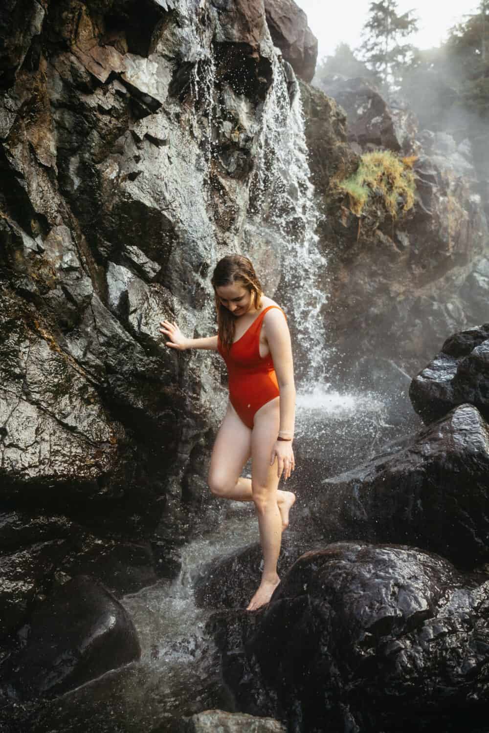 Emily Mandagie at Hot Springs Cove, Tofino, Vancouver Island