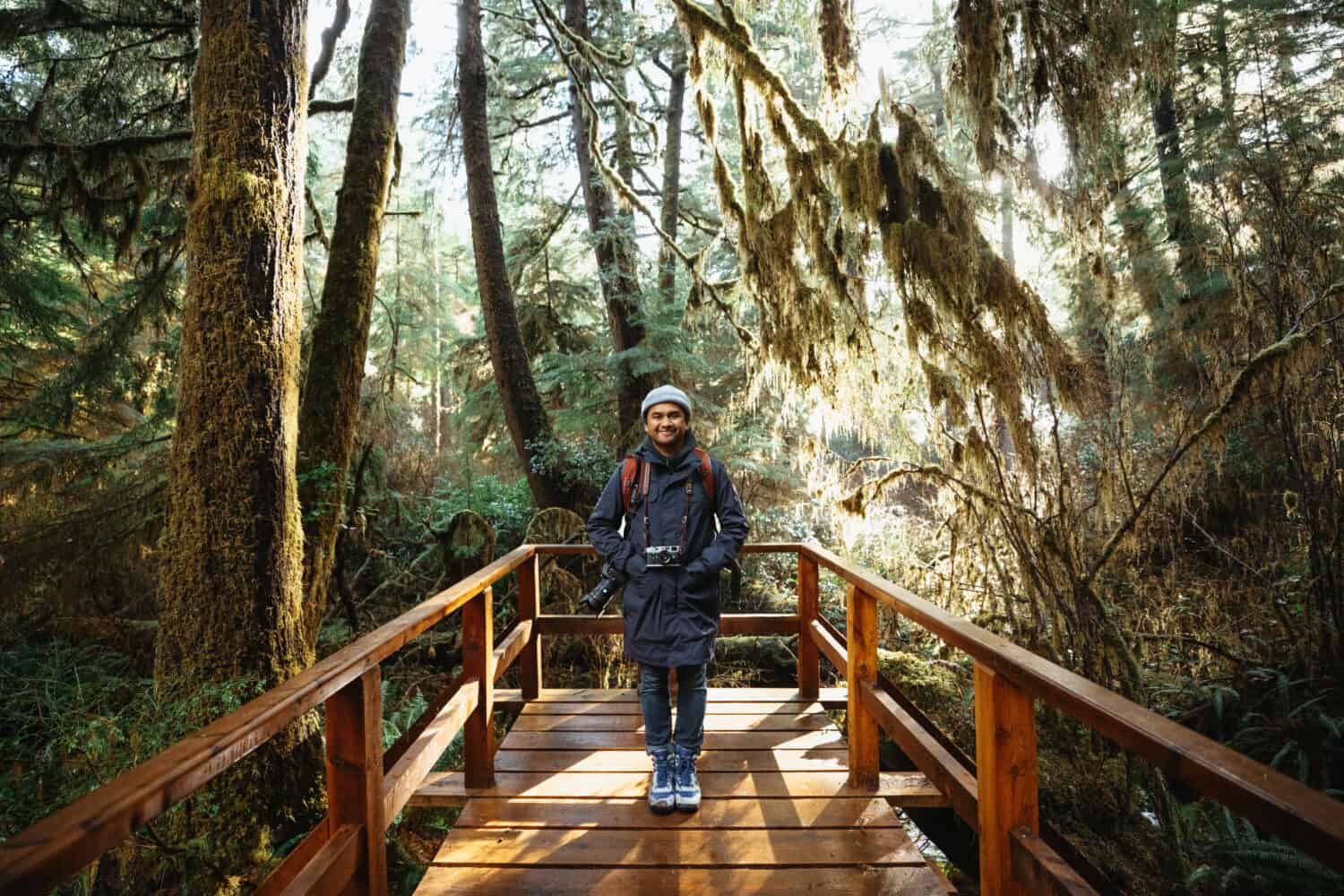 Berty Mandagie on Rainforest Walk Trail in Pacific Rim National Park Canada - TheMandagies.com