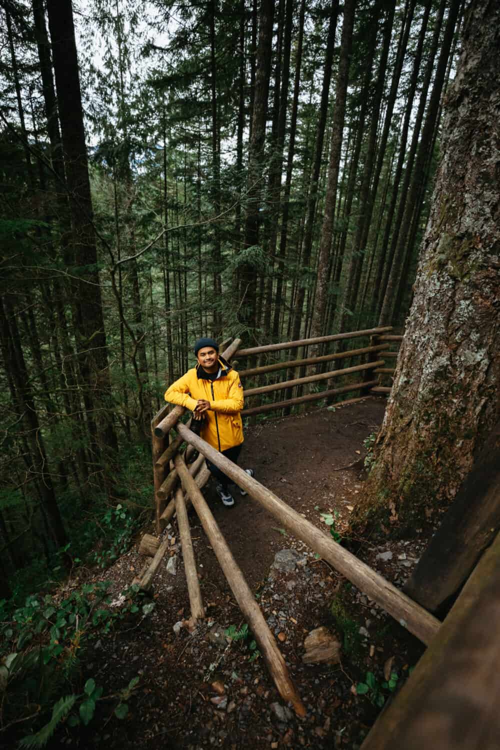 Berty Mandagie standing at Lower Viewpoint - Wallace Falls State Park, Washington - TheMandagies.com