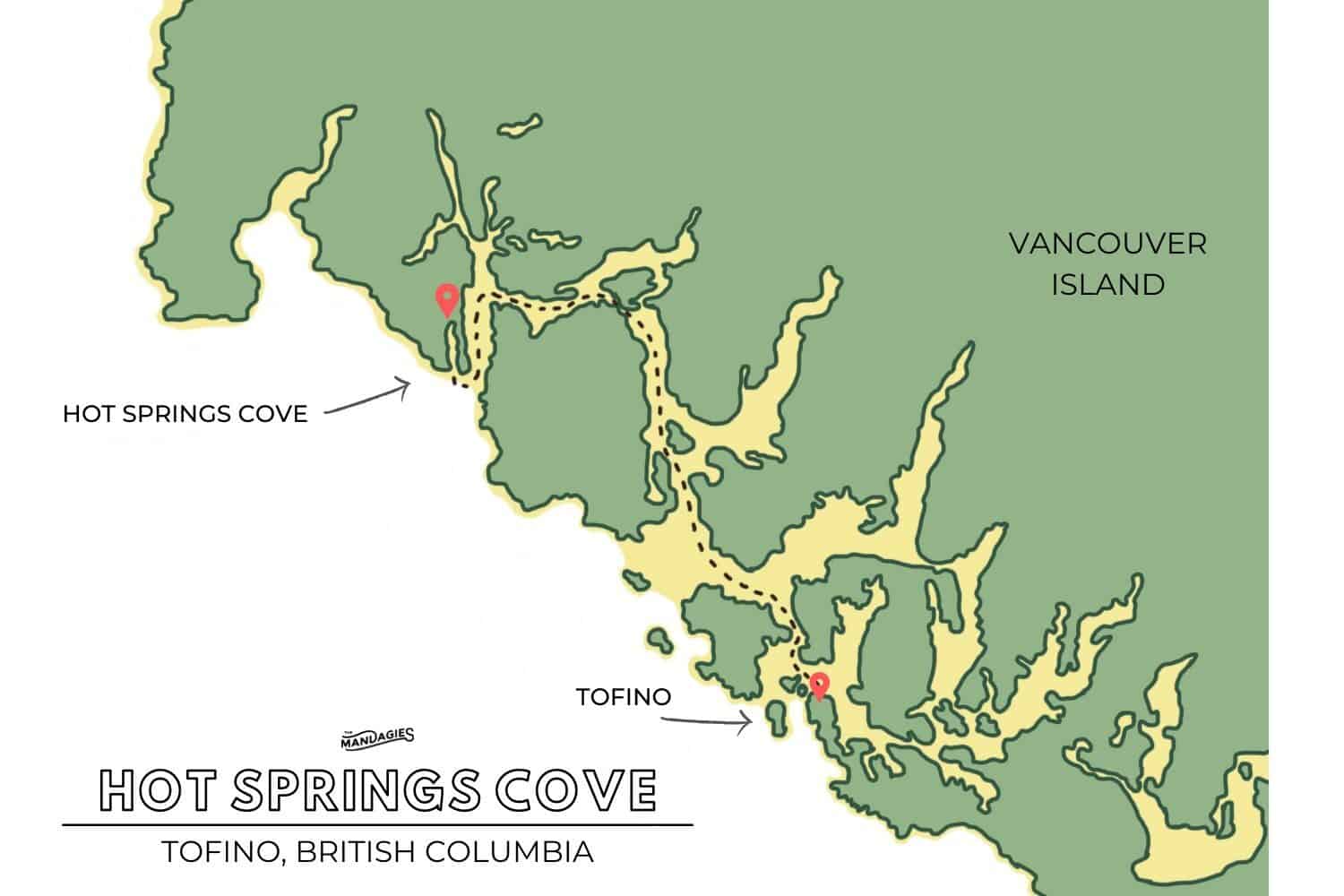 Hot Springs Cove Tofino Route Map - TheMandagies.com