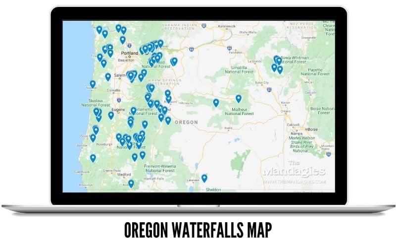 Map of Oregon Waterfalls