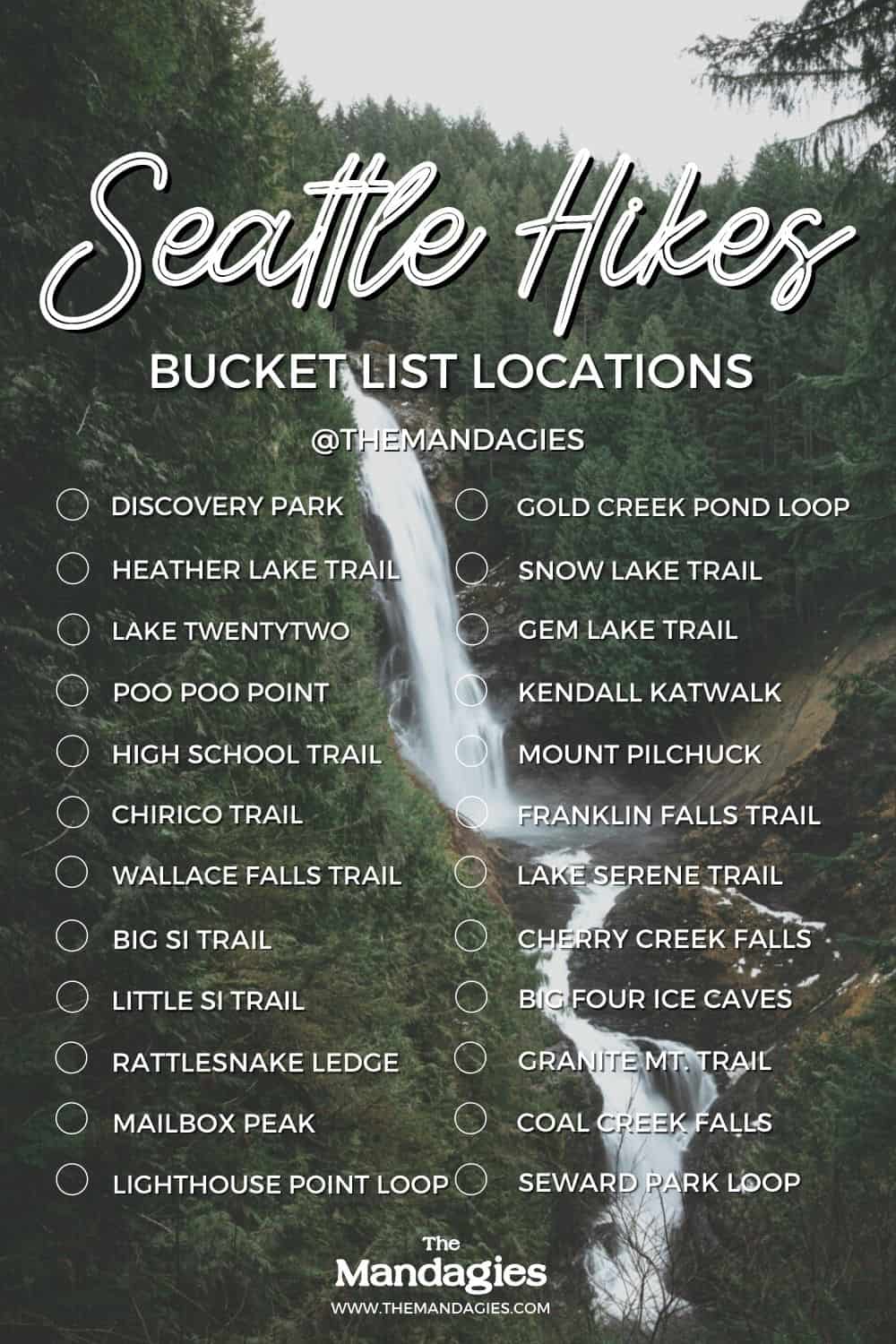 Seattle Hiking Trails Bucket List - TheMandagies.com