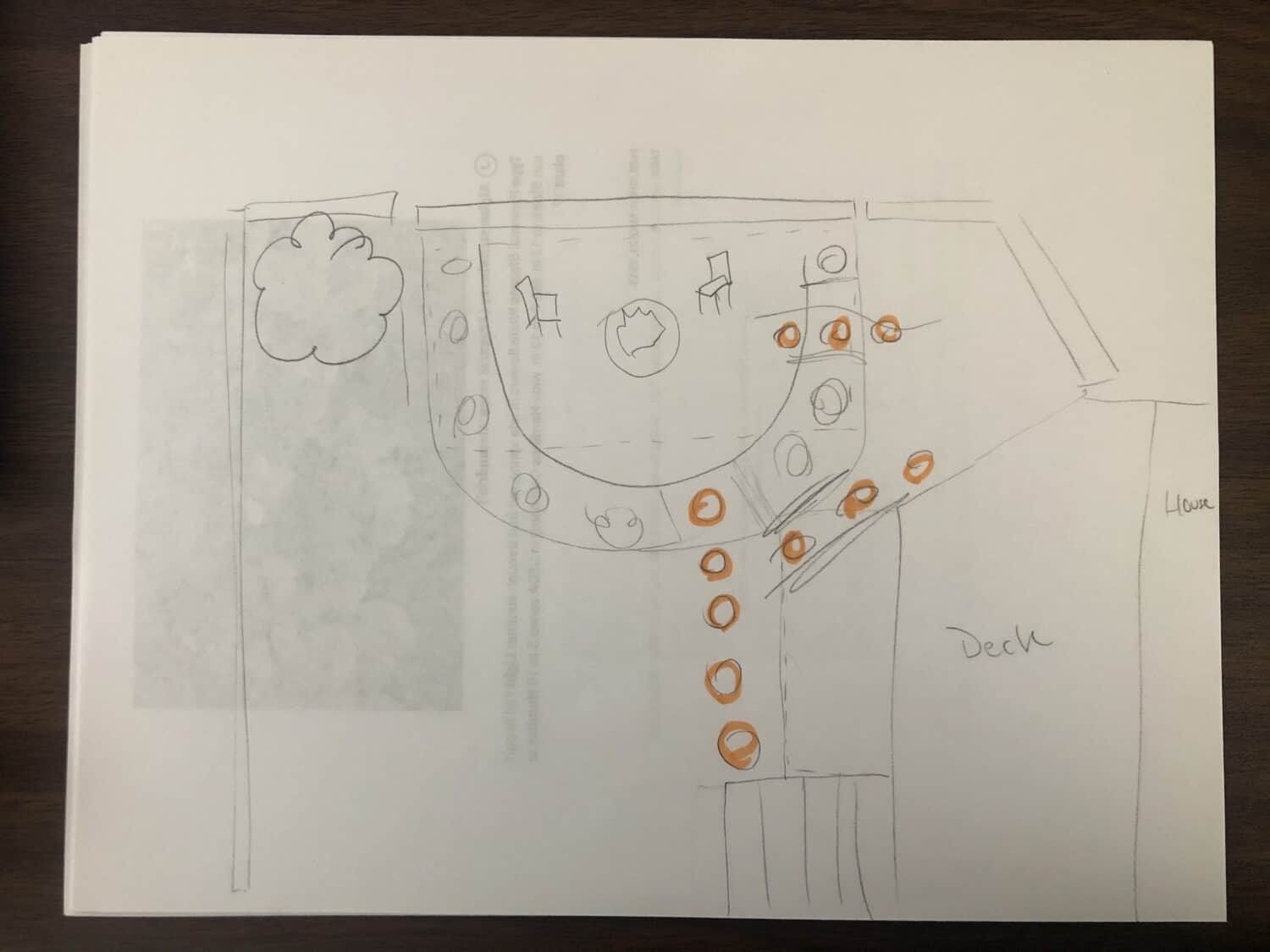 Backyard Fire Pit Rough Plan Sketch