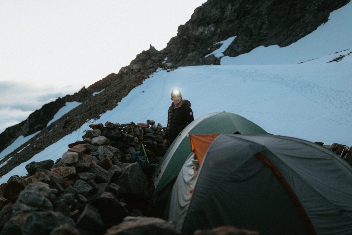 Emily at Sahale Glacier Camp in North Cascades National park