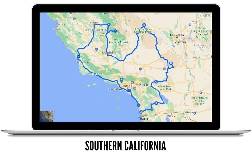 Southern California Road Trip MAP
