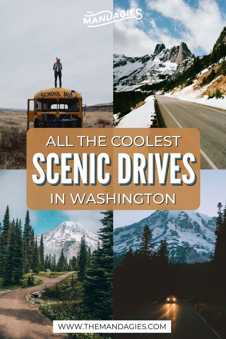 Looking for an easy way to get our and explore the Evergreen State this season? We're sharing the best scenic drives in Washington state right here! Save this post for future inspiration for a road trip in Washington State! #washingtonstate #olympicnationalpark #northcascades #mountrainier #roadtrip #scenicdrive #travel #washington #PNW #pacificnorthwest #mountains #USA