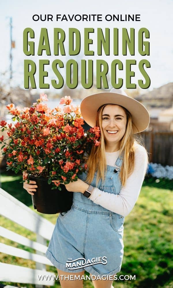 Have you discovered a love for gardening? We're sharing our favorite online gardening resources to help you in your own journey! This post includes our favorite gardening podcasts, gardening youtube channels, books resources and so much more! #gardening #diygarden #flowers #vegetablegarden #flowergarden #beginnergardening