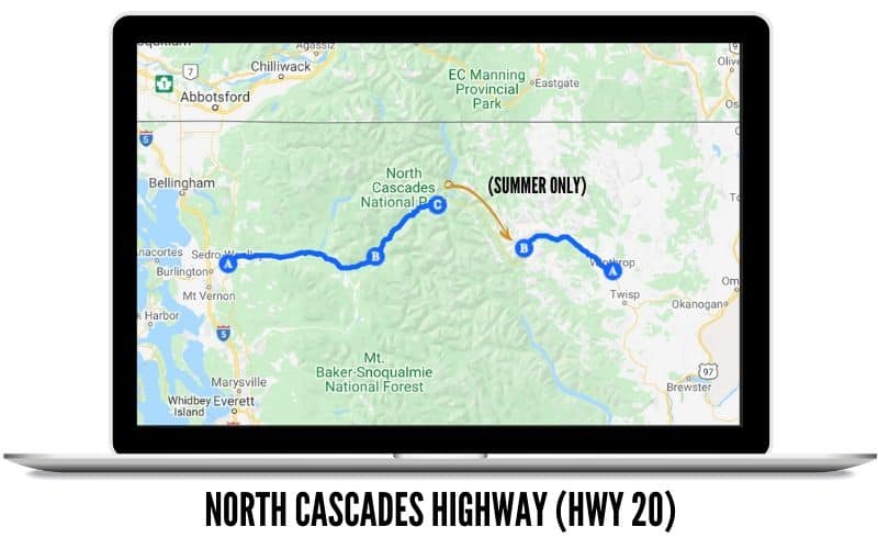 North Cascades Highway Route Map