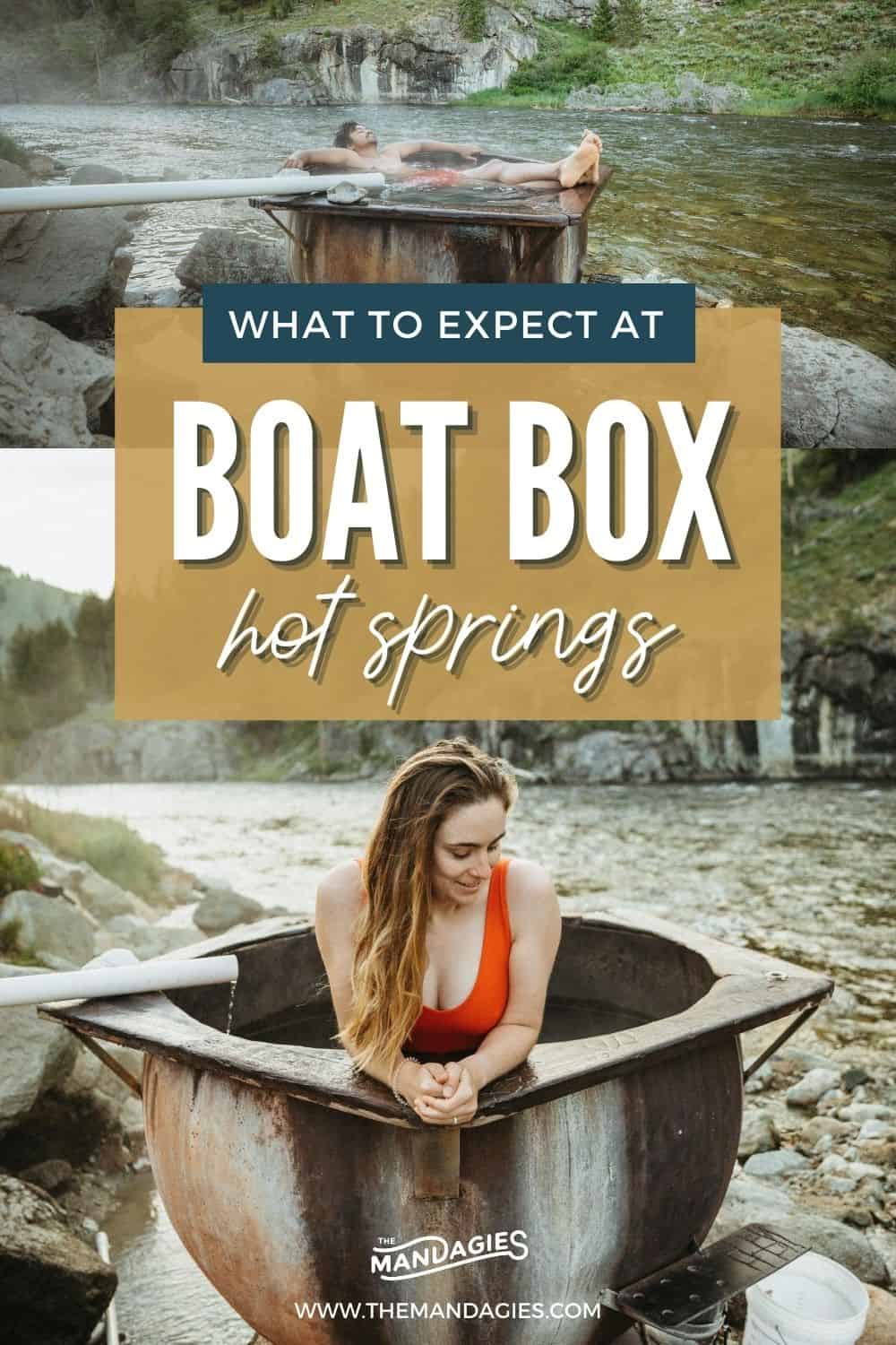 Situated on the Salmon River, Boat Box Hot Springs is a single-tub hot springs near Stanley, Idaho just waiting to be visited! We're giving you all the details and more here, including the best times to visit, what to pack, and sharing what it's like to come in different seasons! #idaho #hotsprings #stanleyidaho #Roadtrip #summer #hiking #camping #salmonriver #boatbox #mountains #travel #USAtravel #usa #photography #sunset #stanley