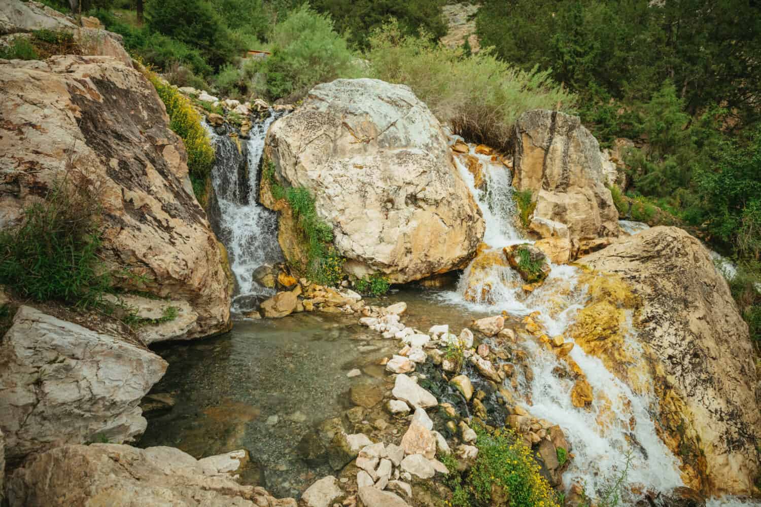 Waterfall pools at gold bug hot springs