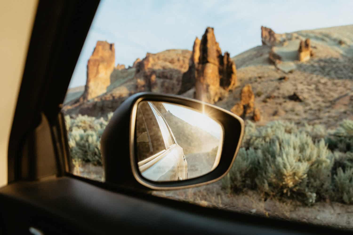 Driving Around On Eastern Oregon - Rearview Mirror