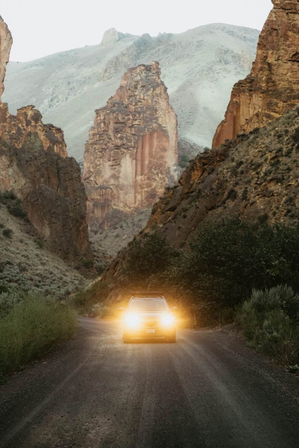 Driving Along Leslie Gulch Road - TheMandagies.com