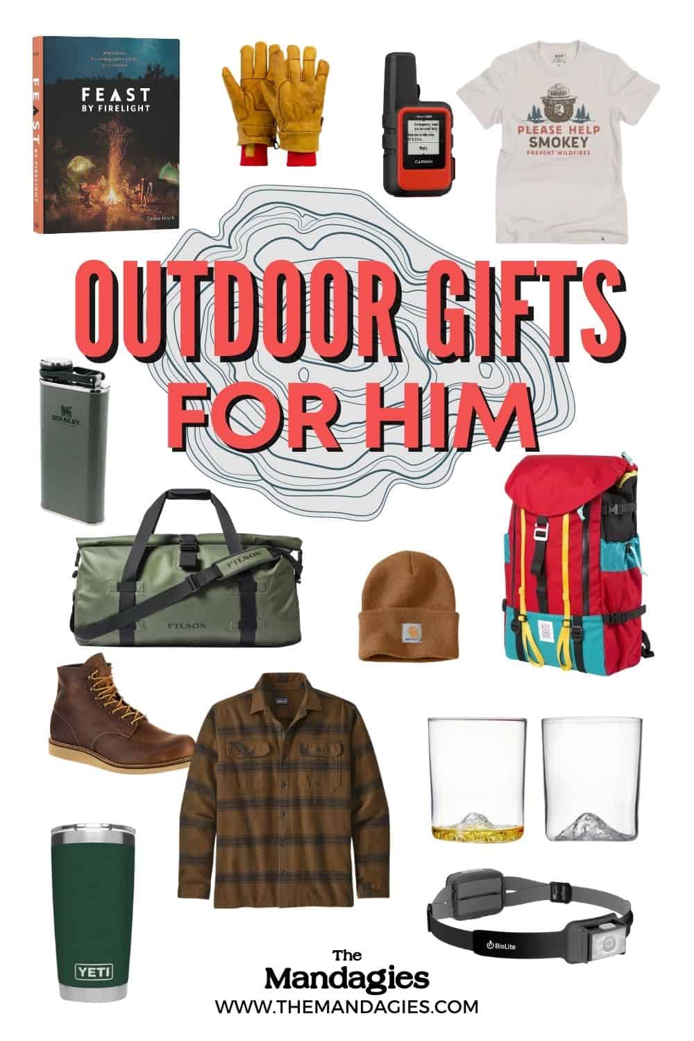 Looking to find the perfect gifts for outdoorsy men? We're sharing durable & dependable products that they can't wait to take on their next adventure! Save this post for gift ideas for men, including whiskey glasses, working gloves, duffel bags, and carhartt beanies! #gifts #giftideas #christmas #giftguide #giftsformen #presents #christmasgifts #mensgifts