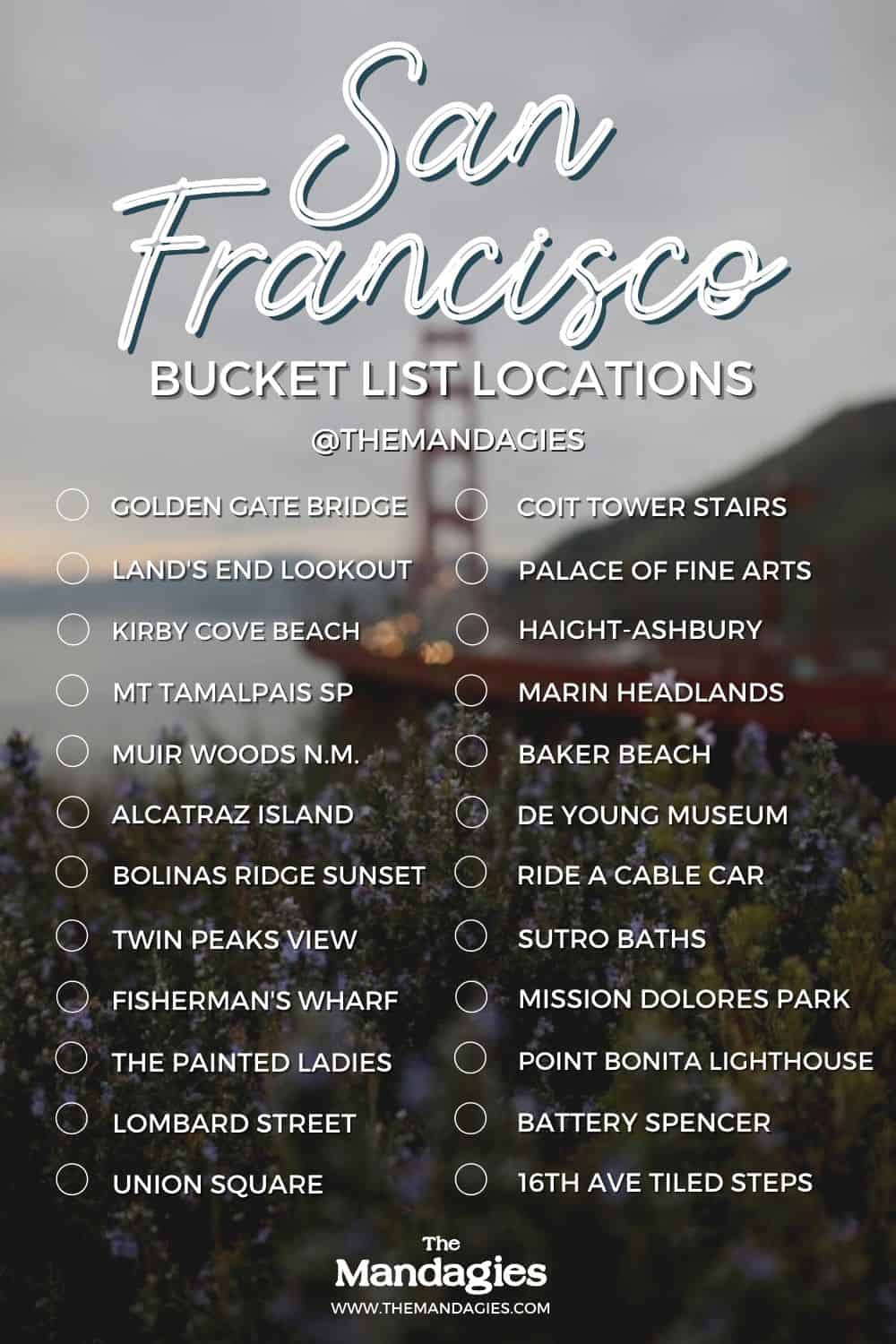 San Francisco Bucket List - TheMandagies.com