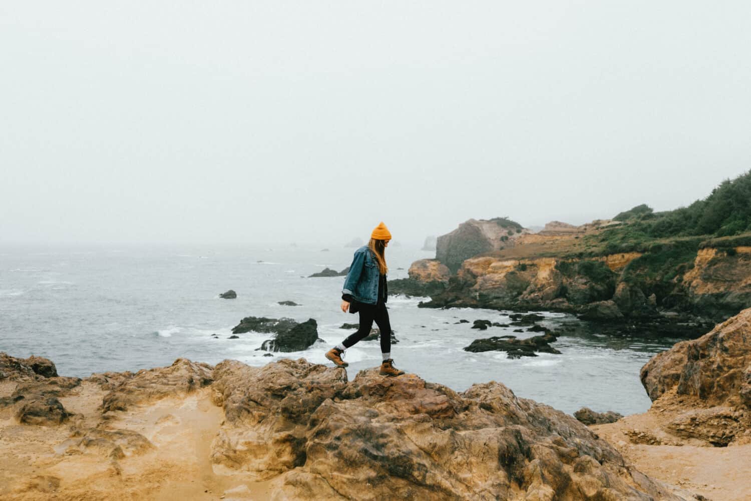 Emily Mandagie hiking near Trinidad, California