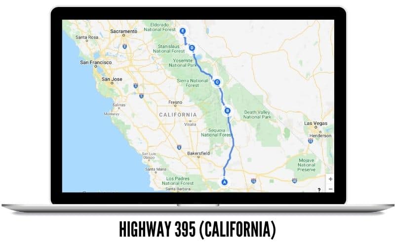 Highway 395 MAP - West Coast Road Trips