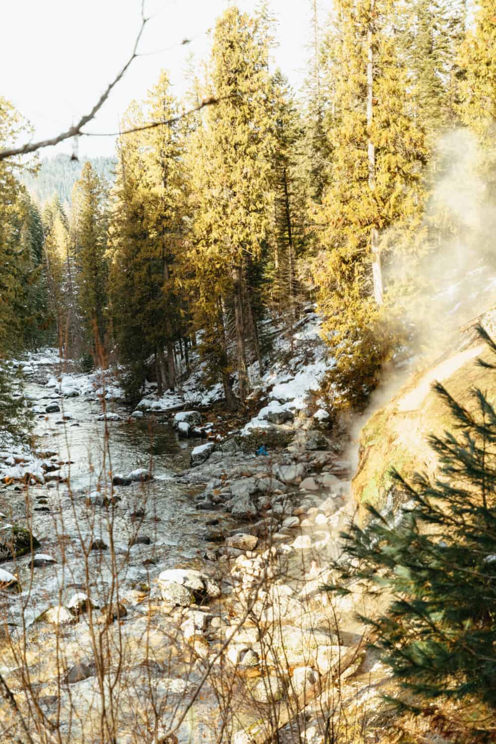 Waterfall Pools at Jerry Johnson hot springs Idaho