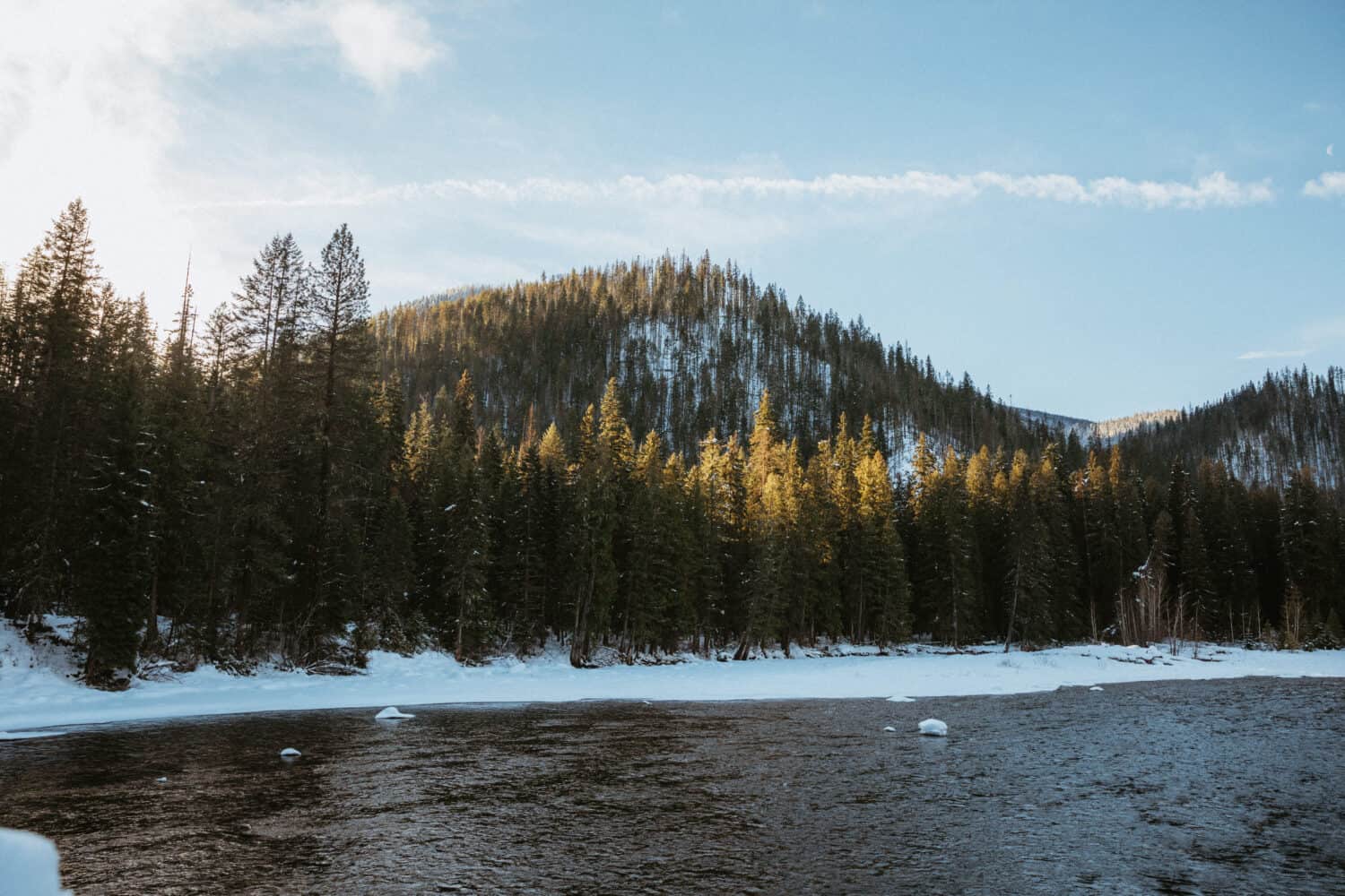 View of Lochsa River in Central Idaho