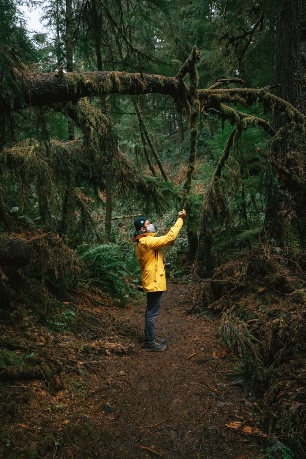 Berty Mandagie hiking Crescent Beach Trail in Oregon