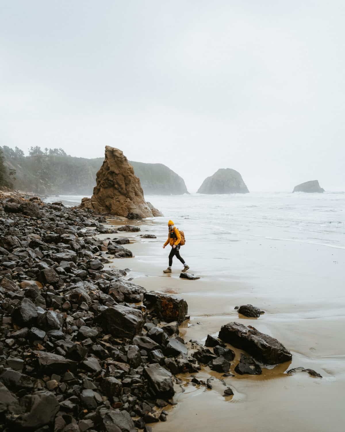 Emily Mandagie hiking on Crescent Beach Trail