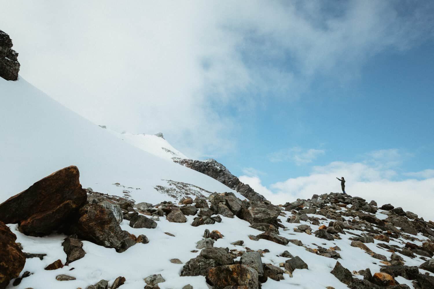 Hiking the steep section to Sahale Glacier Camp in Washington State