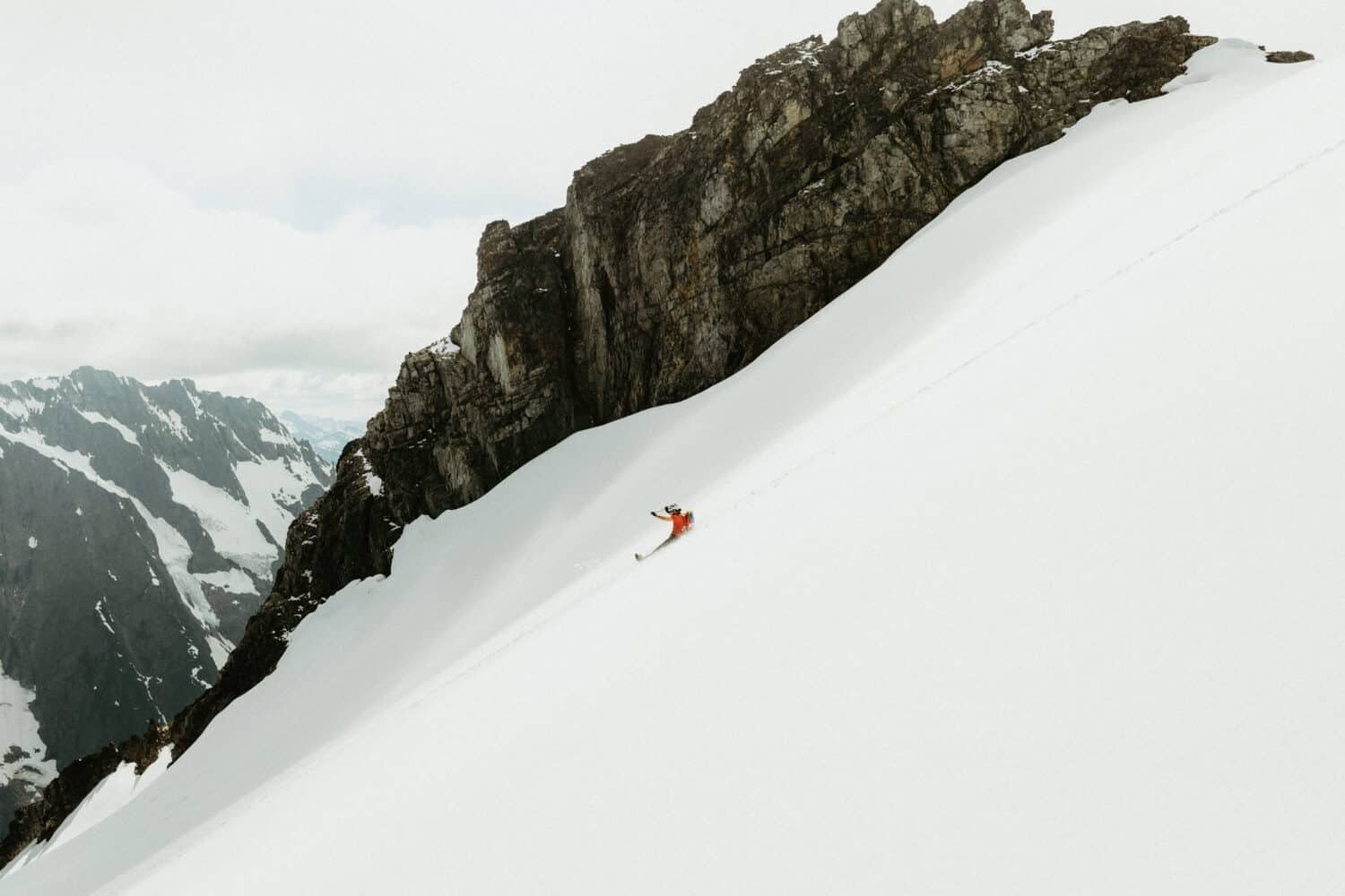 Sliding down the side of Sahale Mountain