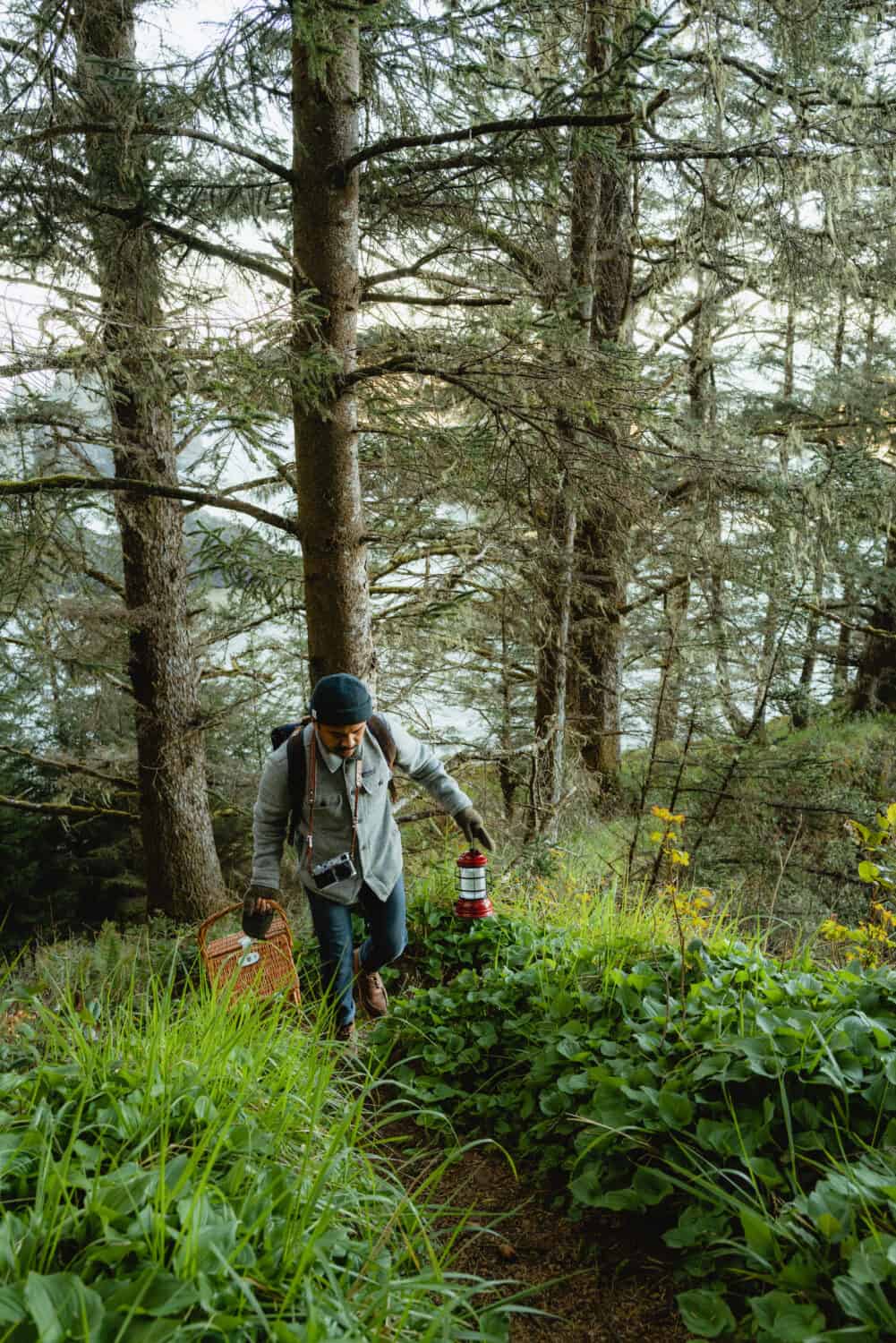 Berty Mandagie on path near Secret Beach, Oregon