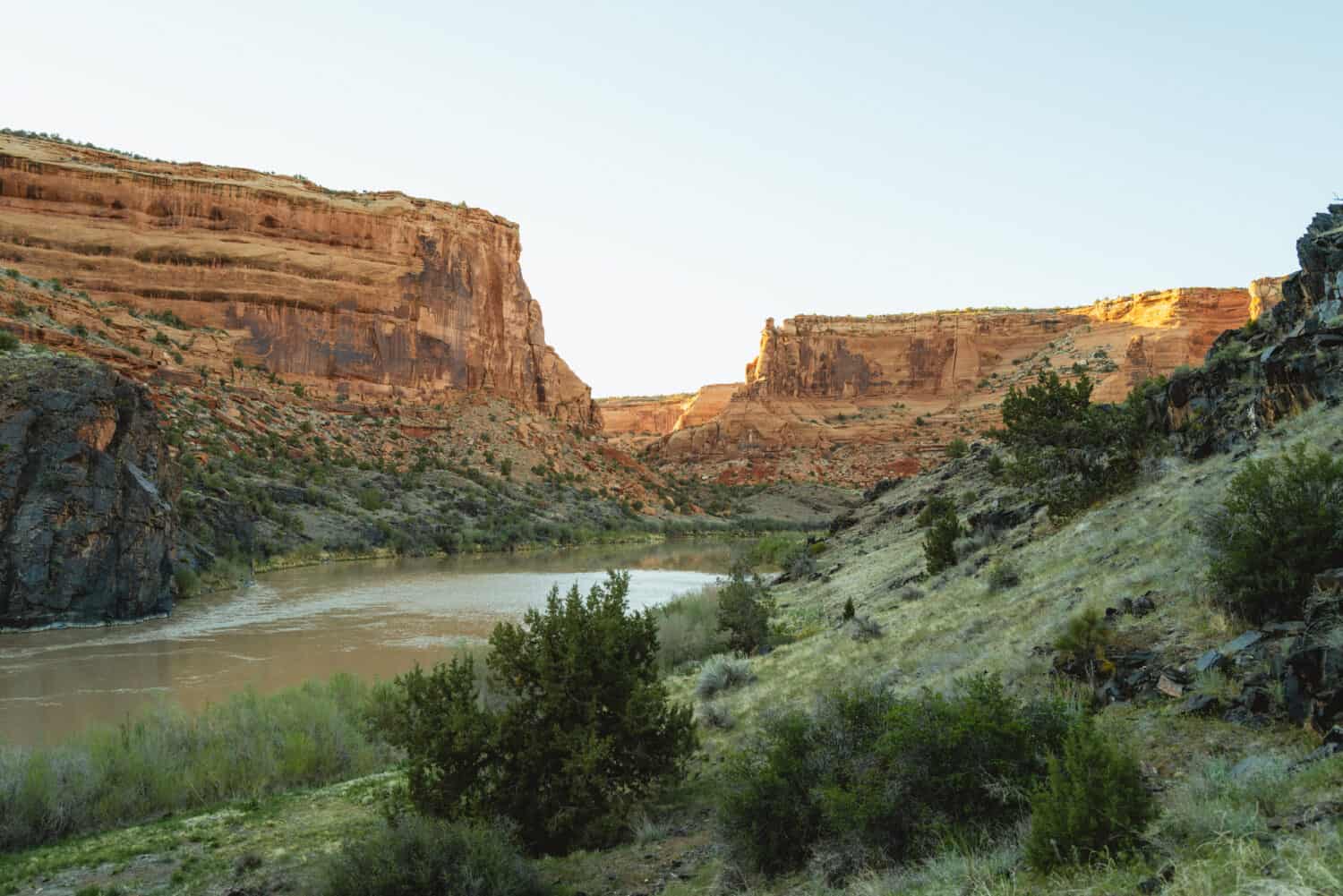 Westerwater Canyon during sunset in Colorado