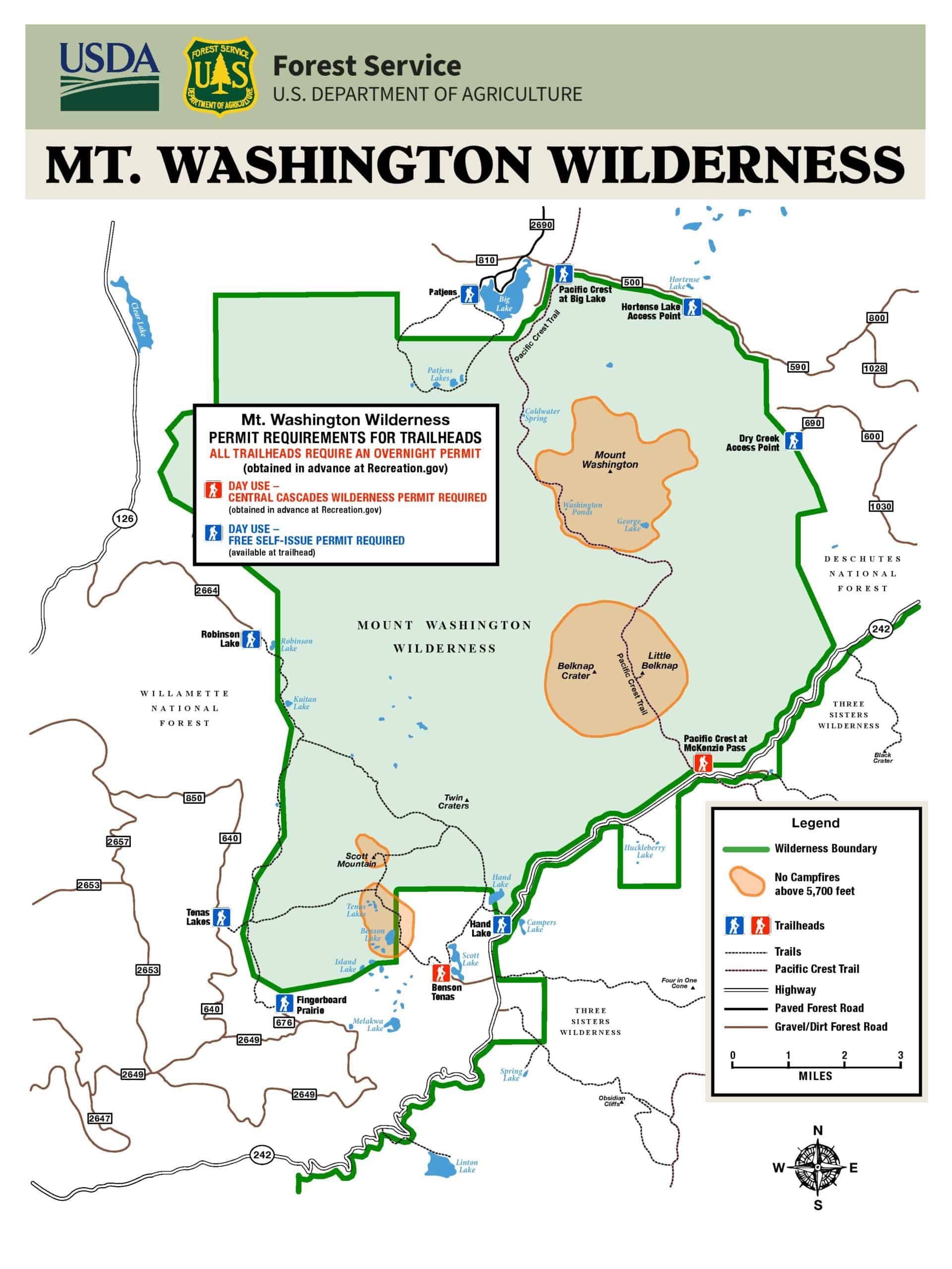 Mt Washington Wilderness Map Hikes In Bend Oregon