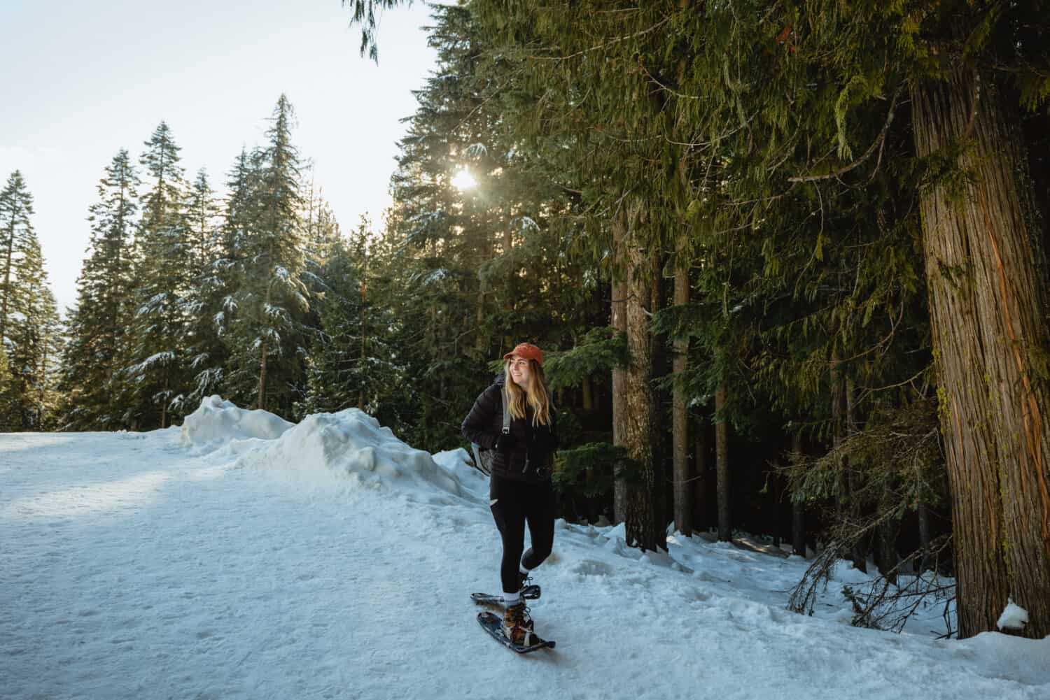 January Outdoor Holidays - Emily Mandagie snowshoeing at Mount Spokane State Park