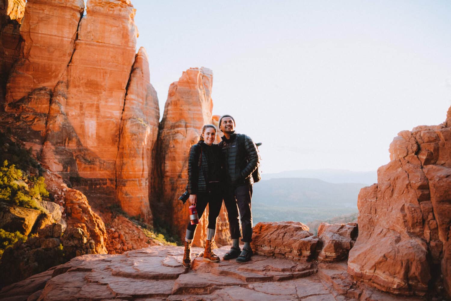 Berty and Emily Mandagie at Cathedral Rock in Sedona, Arizona